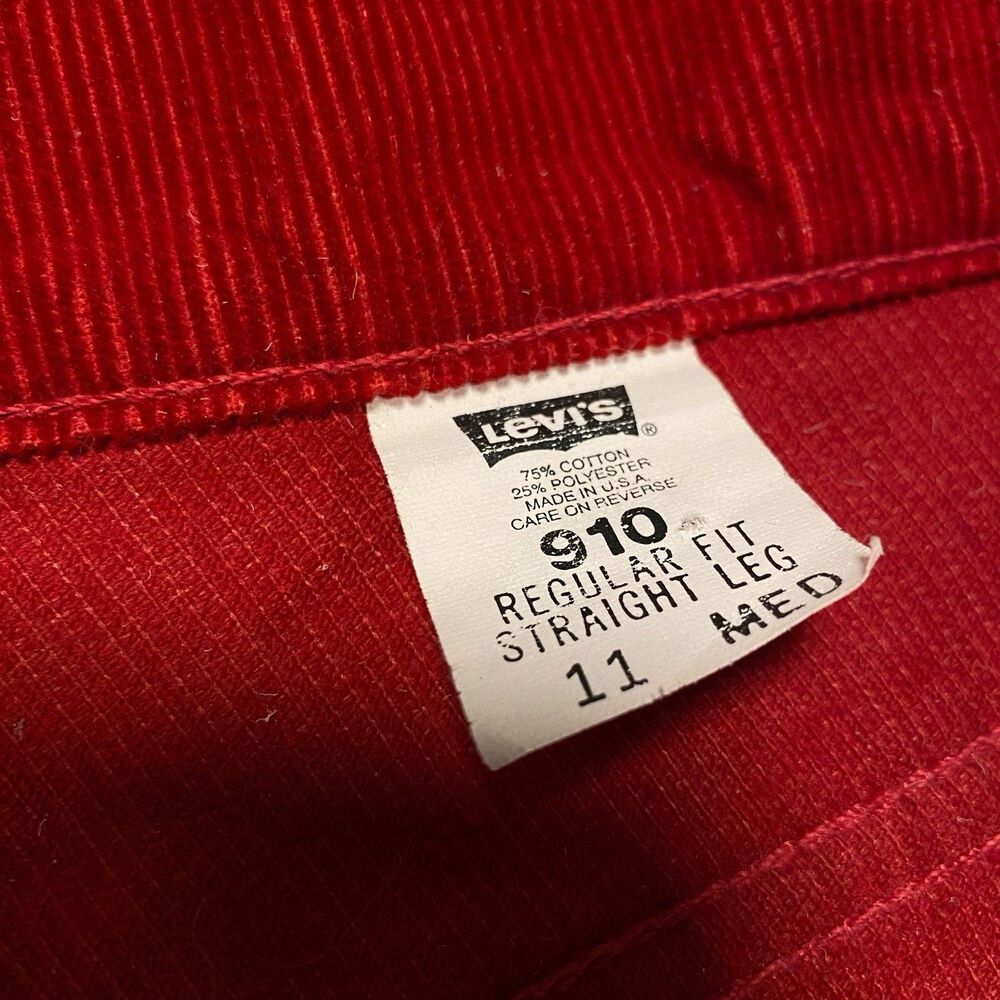 Vintage Women’s Levi’s 910 Corduroy Pants Jeans USA Made 11 Med 30x32 High Rise - Picture 6 of 10